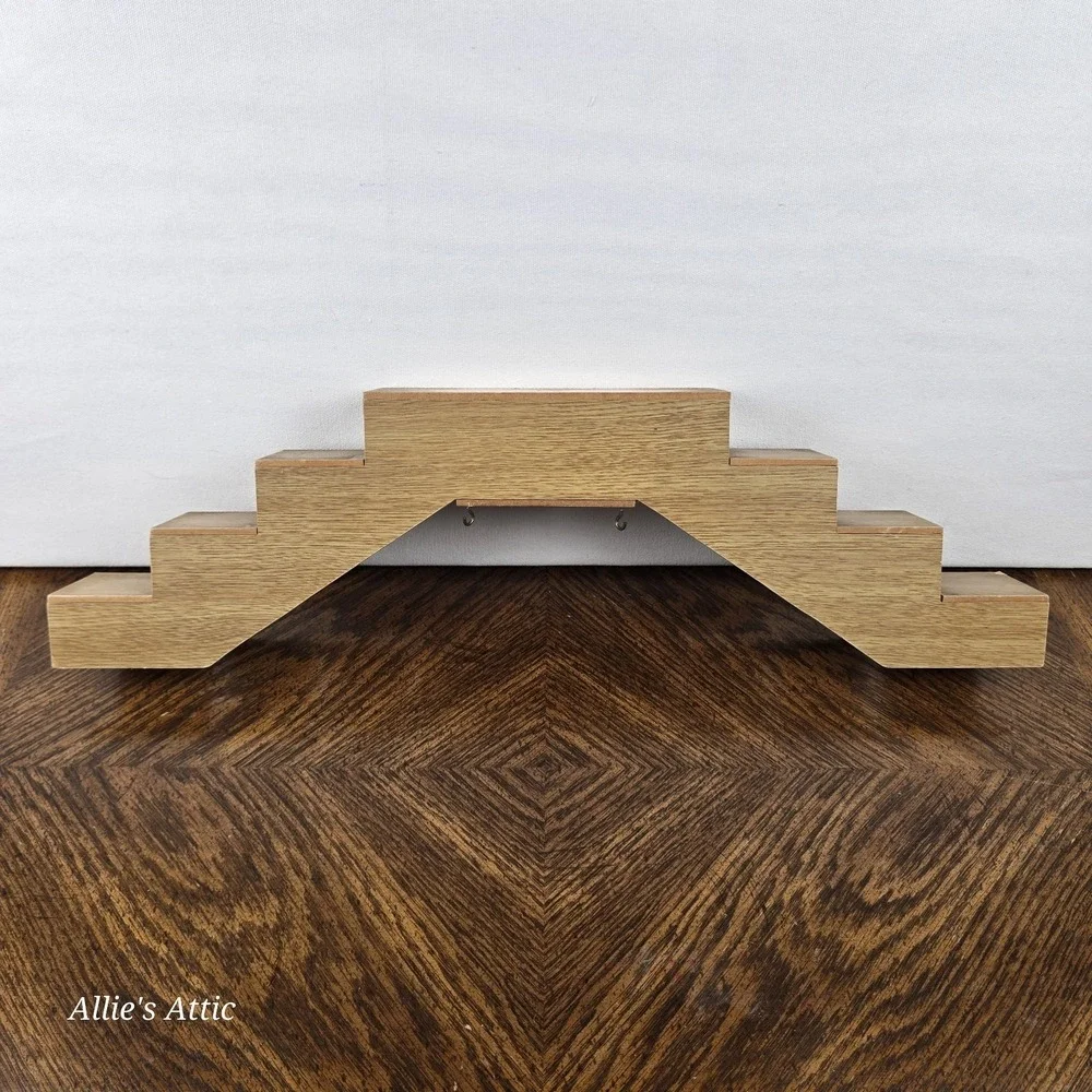 Vintage‎ Wooden Steps Staircase Wall Trinket Shelf Miniature Decor Display 21x6